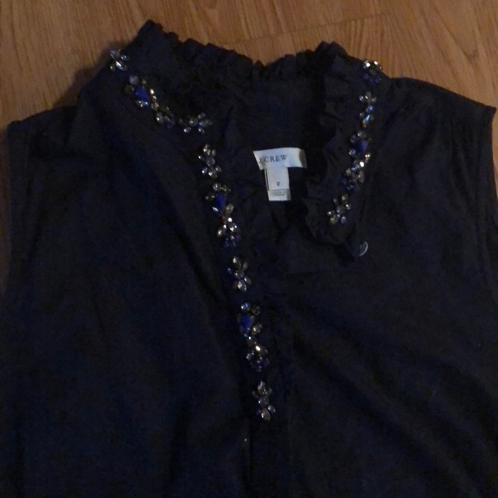 J Crew Sleeveless Embellished Top